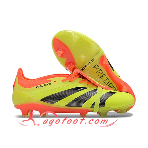 Adidas Chaussures de Foot Predator Elite Tongue FG Jaune/Noir/Orange