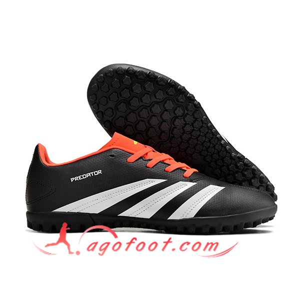 Adidas Chaussures de Foot Predator Club TF Noir/Blanc/Orange
