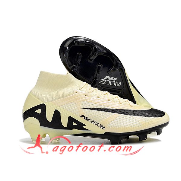 Nike Chaussures de Foot Zoom Superfly 9 Elite MR FG Beige/Noir