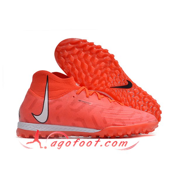 Nike Chaussures de Foot Phantom Luna Elite NU TF Orange/Blanc
