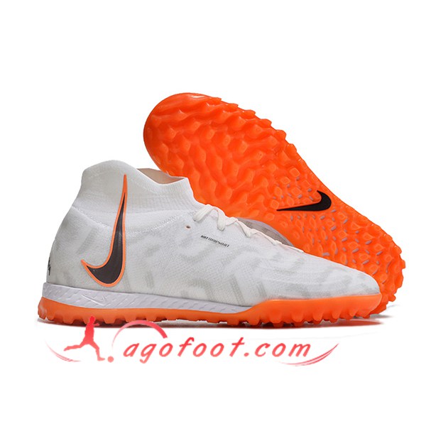 Nike Chaussures de Foot Phantom Luna Elite NU TF Blanc/Orange