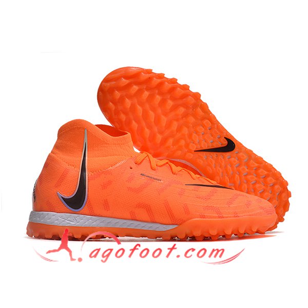 Nike Chaussures de Foot Phantom Luna Elite NU TF Orange/Noir