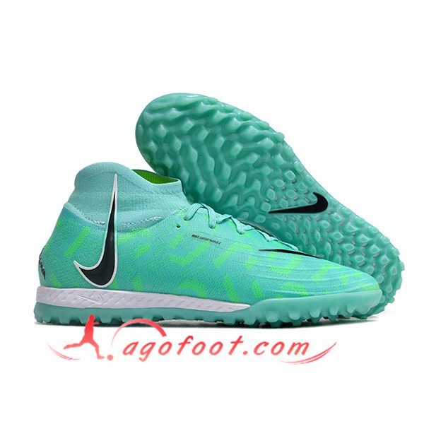 Nike Chaussures de Foot Phantom Luna Elite NU TF Vert/Noir -02