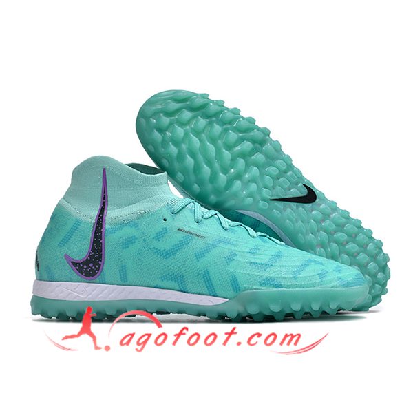 Nike Chaussures de Foot Phantom Luna Elite NU TF Vert/Noir -03