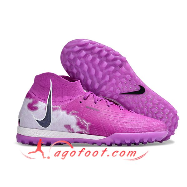 Nike Chaussures de Foot Phantom Luna Elite NU TF Pourpre/Blanc/Noir