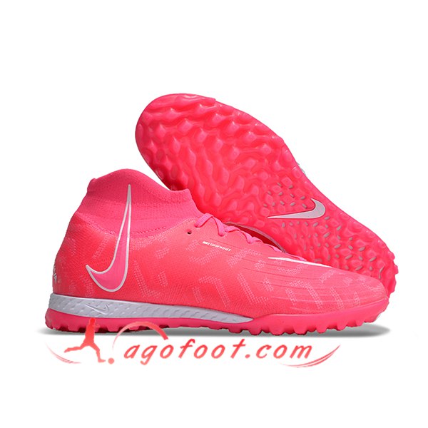 Nike Chaussures de Foot Phantom Luna Elite NU TF Rose/Blanc