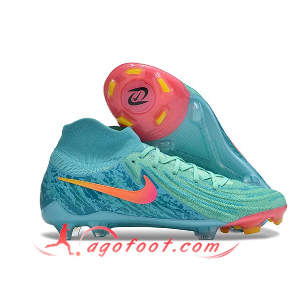 Nike Chaussures de Foot Phantom Luna Elite NU FG Bleu/Rose
