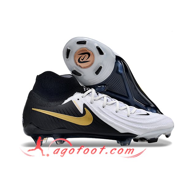 Nike Chaussures de Foot Phantom Luna Elite NU FG Noir/Blanc/Jaune