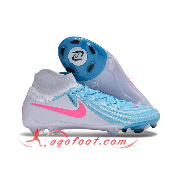 Nike Chaussures de Foot Phantom Luna Elite NU FG Blanc/Bleu/Rose -02