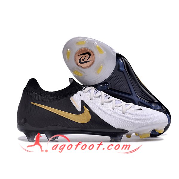 Nike Chaussures de Foot Phantom Luna Elite NU FG Noir/Blanc/Jaune -02