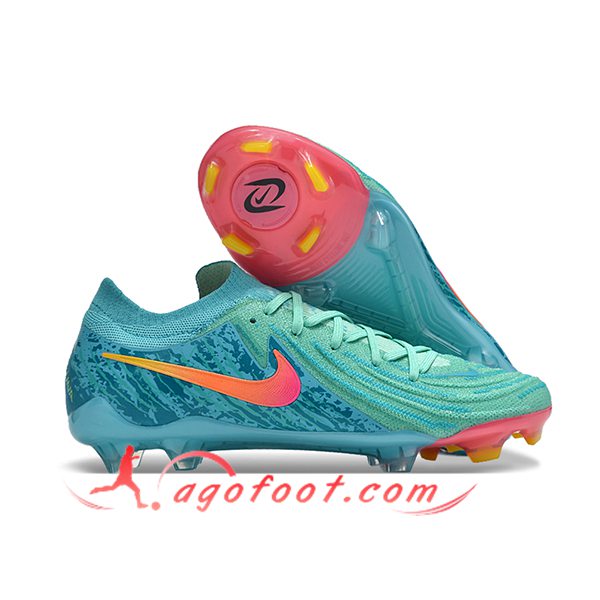 Nike Chaussures de Foot Phantom Luna Elite NU FG Vert/Bleu/Rose