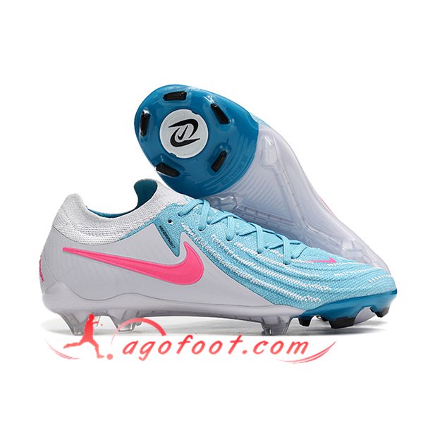 Nike Chaussures de Foot Phantom Luna Elite NU FG Blanc/Bleu/Rose -03