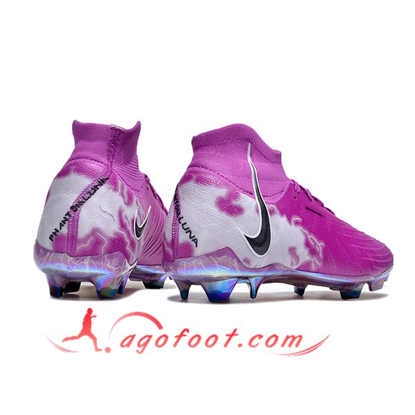 Nike Chaussures de Foot Phantom Luna Elite NU FG Pourpre/Blanc/Noir