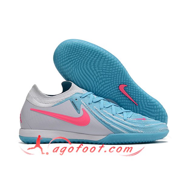 Nike Chaussures de Foot Phantom GX II Elite IC Blanc/Bleu/Rose