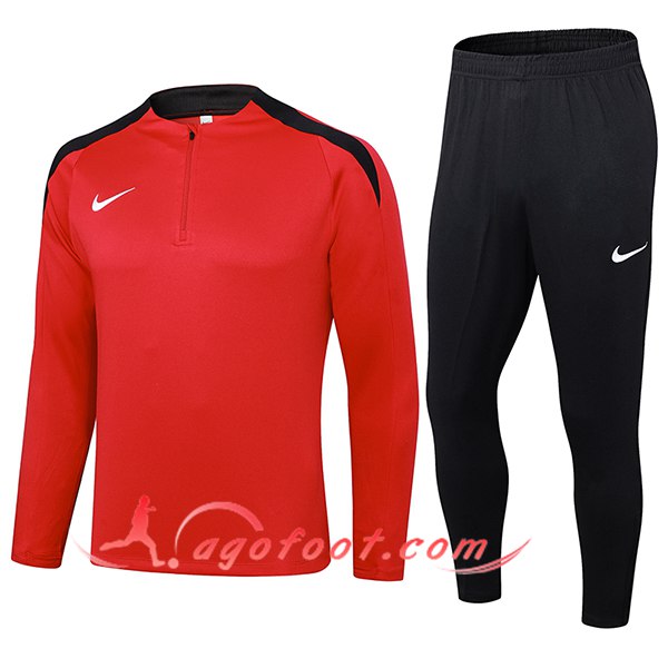 Ensemble Survetement de Foot Nike Rouge/Noir 2024/2025