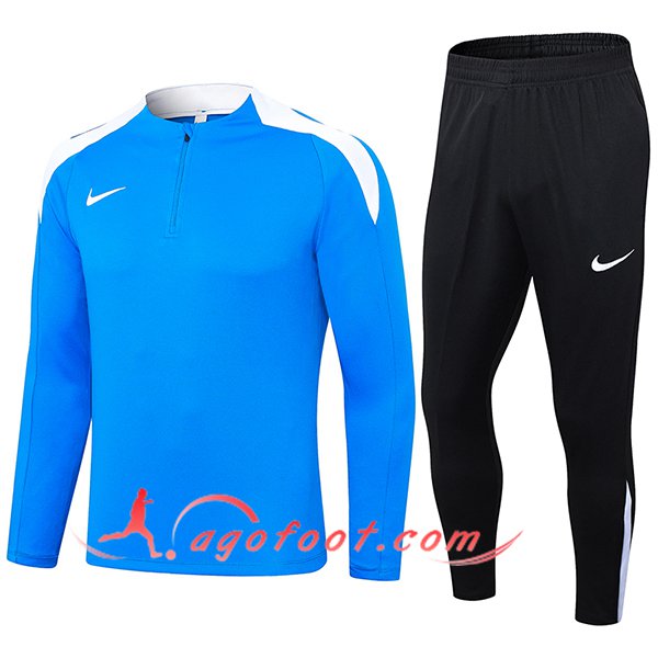 Ensemble Survetement de Foot Nike Bleu/Blanc/Noir 2024/2025