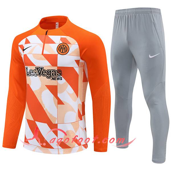 Ensemble Survetement de Foot Inter Milan Orange/Blanc 2024/2025