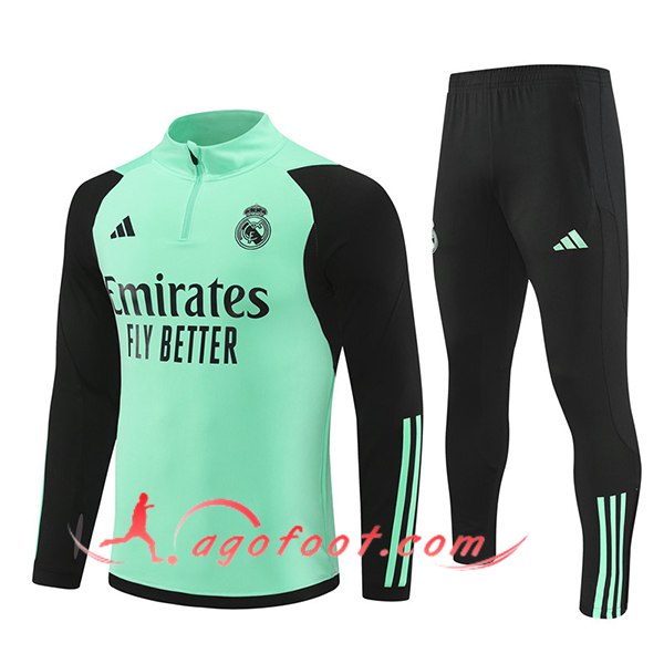 Ensemble Survetement de Foot Real Madrid Vert/Noir 2024/2025
