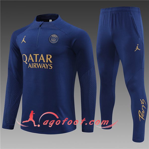 Ensemble Survetement de Foot PSG Enfant Bleu Marine 2024/2025
