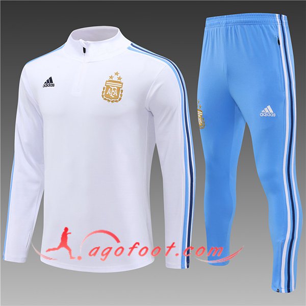 Ensemble Survetement de Foot Argentine Enfant Blanc/Bleu 2024/2025