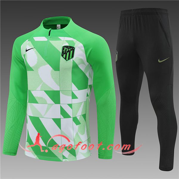 Ensemble Survetement de Foot Atletico Madrid Enfant Vert/Blanc 2024/2025