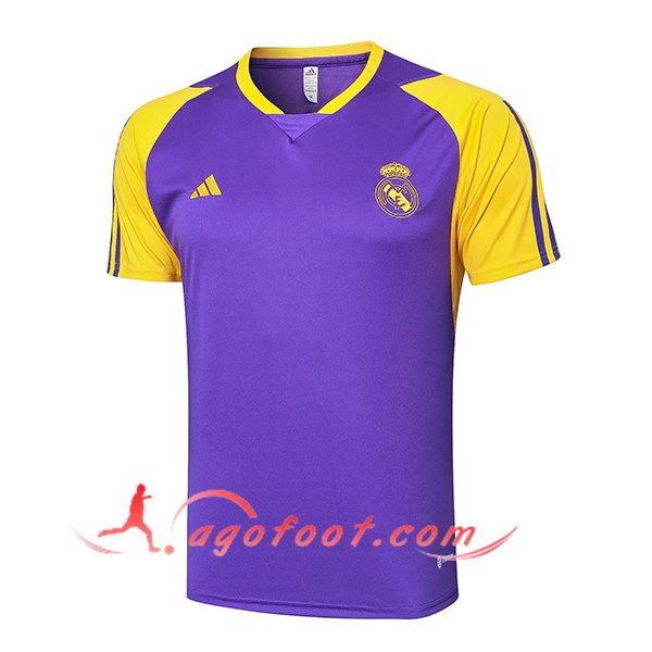 Training T-Shirts Real Madrid Pourpre/Jaune 2024/2025