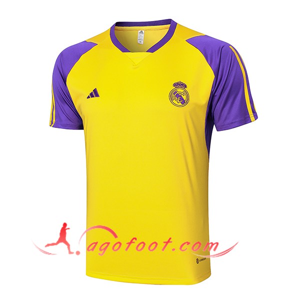 Training T-Shirts Real Madrid Jaune/Pourpre 2024/2025