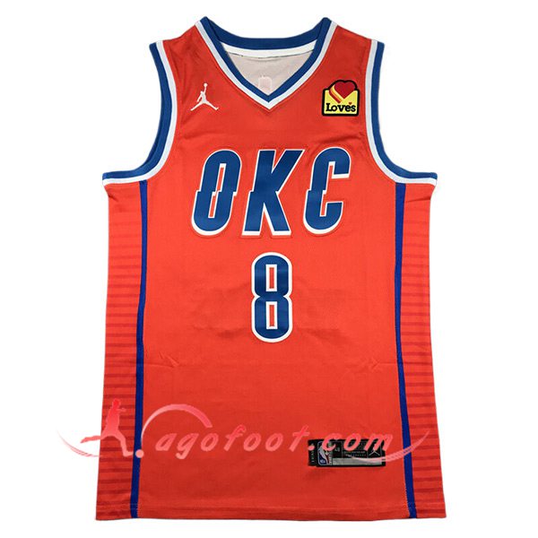 Maillot Oklahoma City Thunder (WILLIAMS #8) 2024/25 Orange/Bleu