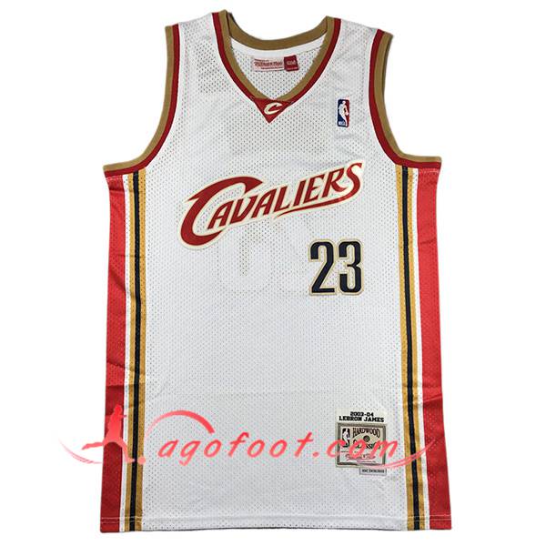 Maillot Cleveland Cavaliers (JAMES #23) 2024/25 Blanc/Rouge/Jaune