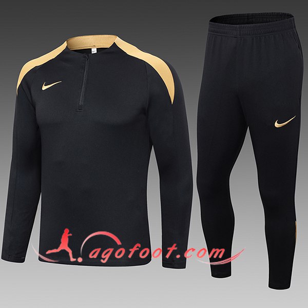 Ensemble Survetement de Foot Nike Enfant Noir/Jaune 2024/2025