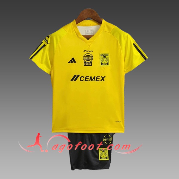Ensemble Training T-Shirts + Shorts Tigres UANL Enfant Jaune/Noir 2024/2025