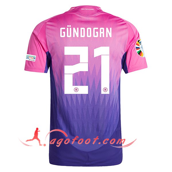 Maillot de Foot Allemagne (GUNDOGAN #21) UEFA Euro 2024 Exterieur