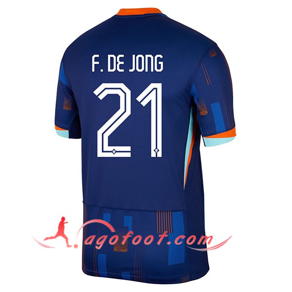 Maillot de Foot Pays-Bas (F.DE JONG #21) UEFA Euro 2024 Exterieur