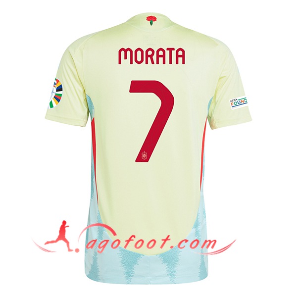 Maillot de Foot Espagne (MORATA #7) UEFA Euro 2024 Exterieur