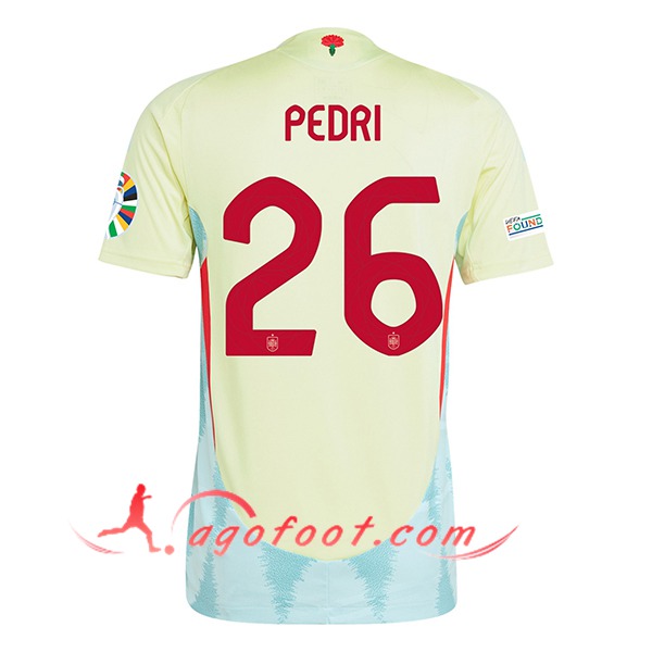 Maillot de Foot Espagne (PEDRI #26) UEFA Euro 2024 Exterieur