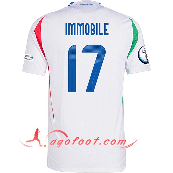 Maillot de Foot Italie (IMMOBILE #17) UEFA Euro 2024 Exterieur