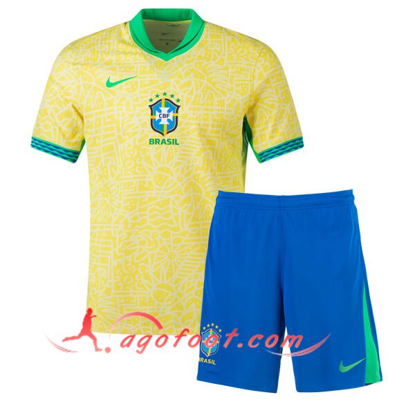 Nouveau Maillot de Foot Bresil Enfant Domicile 2024/2025