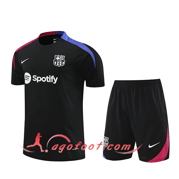 Ensemble Training T-Shirts + Shorts FC Barcelone Noir 2024/2025