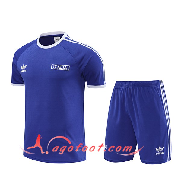 Ensemble Training T-Shirts + Shorts Italie Pourpre/Blanc 2024/2025