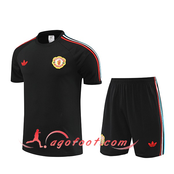 Ensemble Training T-Shirts + Shorts Manchester United Noir 2024/2025 -06