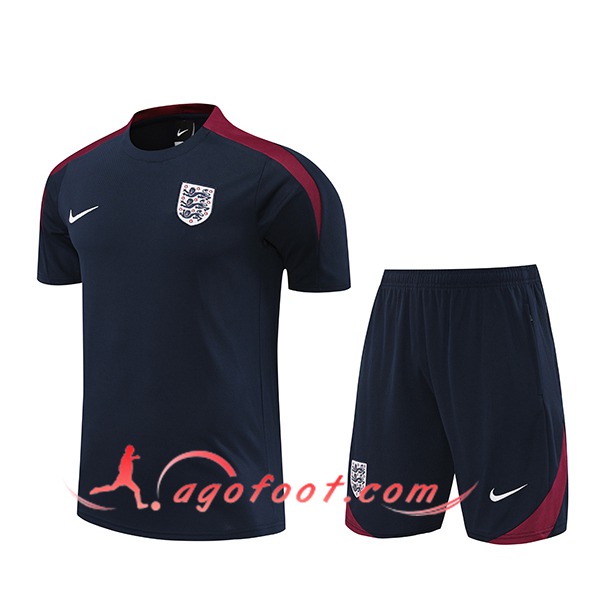 Ensemble Training T-Shirts + Shorts Angleterre Noir/Rouge 2024/2025