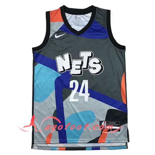 Maillot Brooklyn Nets (THOMAS #24) 2024/25 Gris/Bleu/Orange