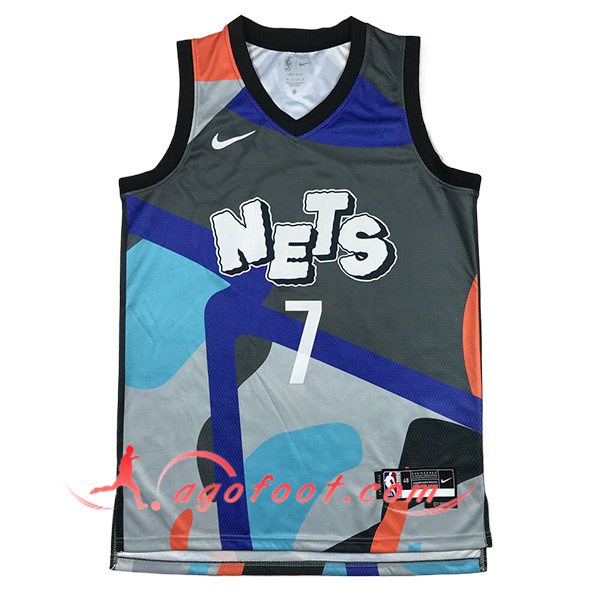 Maillot Brooklyn Nets (DURANT #7) 2024/25 Gris/Bleu/Orange