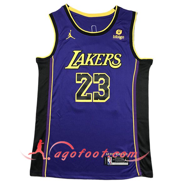 Maillot Los Angeles Lakers (JAMES #23) 2024/25 Pourpre/Noir/Jaune -02