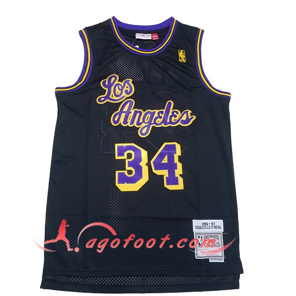 Maillot Los Angeles Lakers (O'NEAL #34) 2024/25 Noir/Pourpre/Jaune