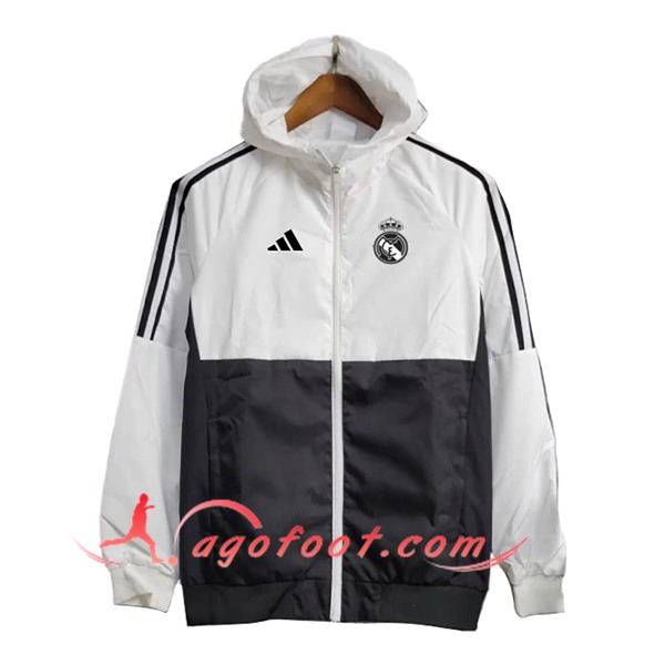 Coupe-Vent Real Madrid Blanc/Noir 2024/2025
