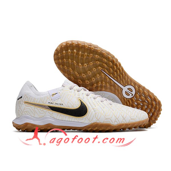 Nike Chaussures de Foot Tiempo Legend X PRO TF Beige/Noir