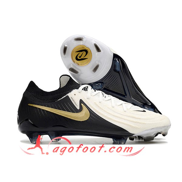 Nike Chaussures de Foot Phantom Luna Elite NU FG Noir/Blanc/Jaune -04