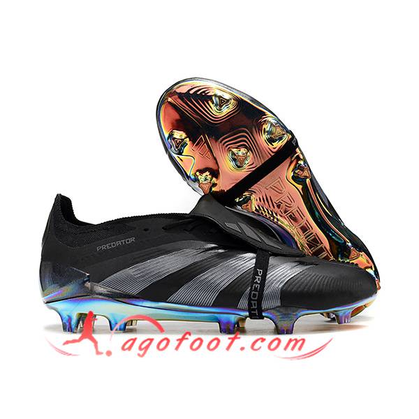 Adidas Chaussures de Foot Predator Elite Tongue FG Noir/Gris