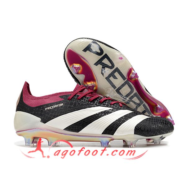 Adidas Chaussures de Foot Predator Elite FG Blanc/Noir/Pourpre